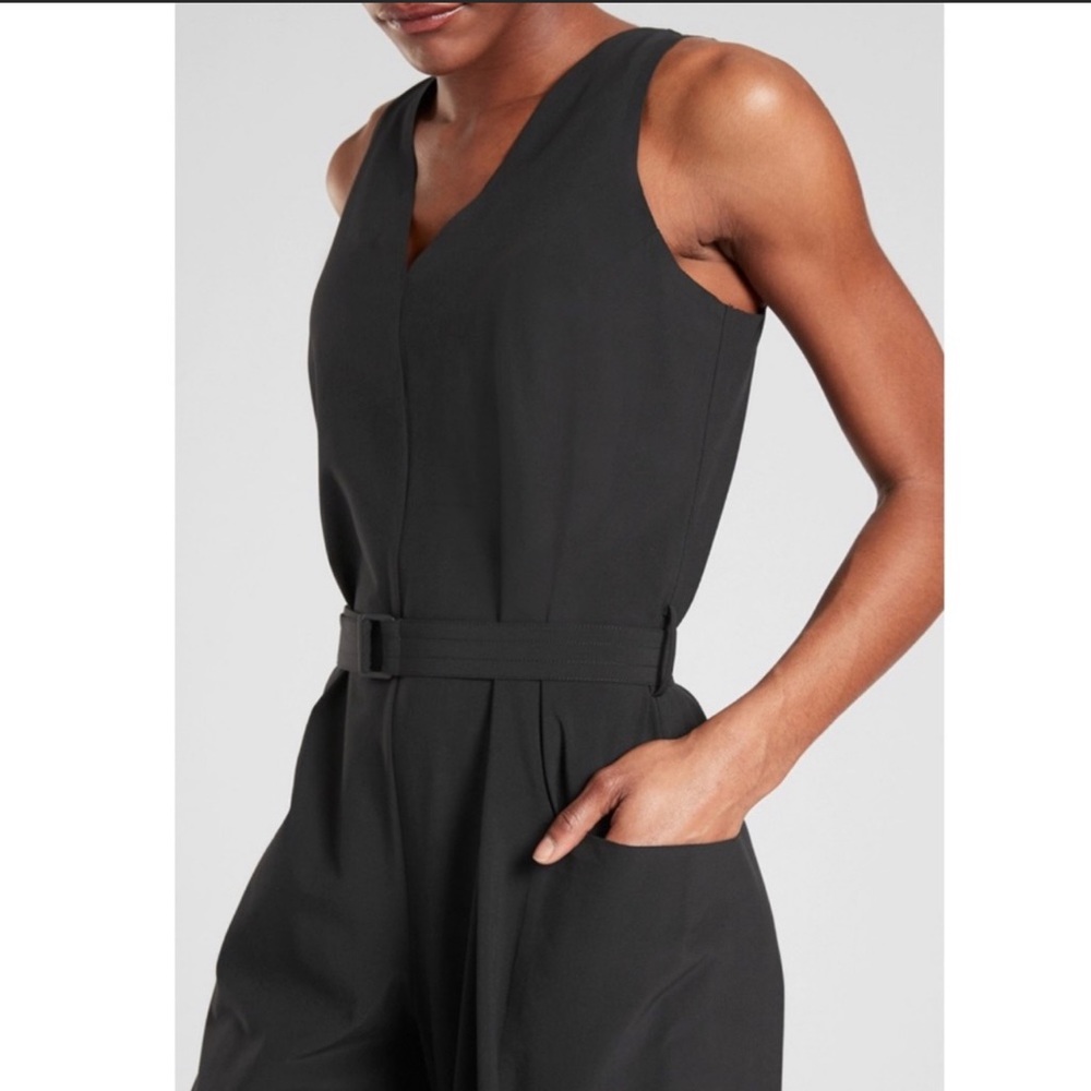 Athleta Sarasota Jumpsuit Black Crop Jumpsuit Romper